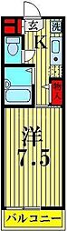 プレサージュSOKA 1Kの間取図画像