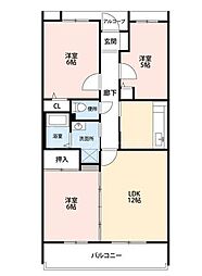 ヴィラ・サンパティーク1 3LDKの間取図画像
