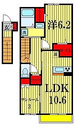 コージーコート 1LDKの間取図画像