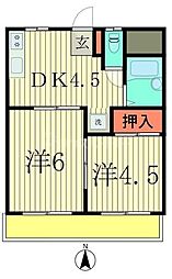 ルネッサモリタ 2DKの間取図画像