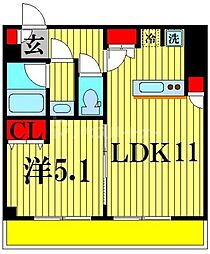 ボナール草加 1LDKの間取図画像