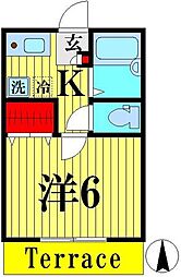 ホワイトアベニュー 1Kの間取図画像