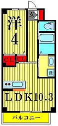 ゼファーガーデンセカンド 1LDKの間取図画像