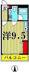 リバティ ワンルームの間取図画像
