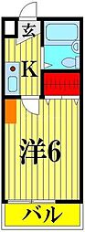 シャルマン蒲生 1Kの間取図画像