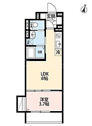 robot home 新田(ロボットホーム シンデン) 1LDKの間取図画像
