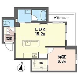 アリア カルマティ 1LDKの間取図画像