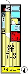 サンハイム 1Kの間取図画像