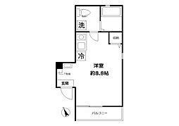 パークサイド曳舟 ワンルームの間取図画像