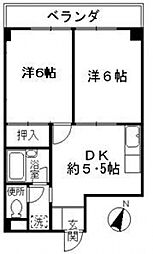 藤平ビル 2DKの間取図画像