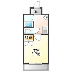リヴェール56 1Kの間取図画像