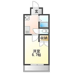 リヴェール56 1Kの間取図画像