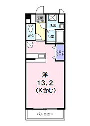 ヴィラルミノーソC ワンルームの間取図画像