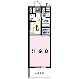 ロンディネ・B 1Kの間取図画像
