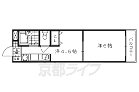 京都府京都市北区紫竹栗栖町（賃貸マンション2K・4階・25.00㎡） その2