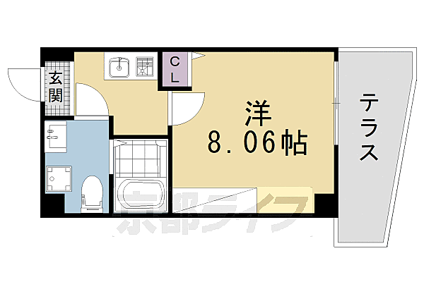 フラッティ千本寺之内北 103｜京都府京都市上京区閻魔前町(賃貸マンション1K・1階・24.90㎡)の写真 その2