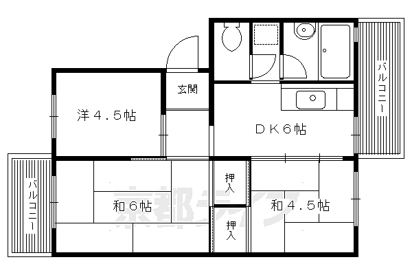 京都府京都市左京区岩倉三宅町(賃貸マンション3DK・2階・48.00㎡)の写真 その2