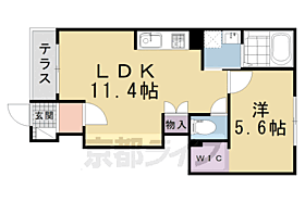 京都府京都市左京区岩倉幡枝町（賃貸アパート1LDK・1階・40.57㎡） その2