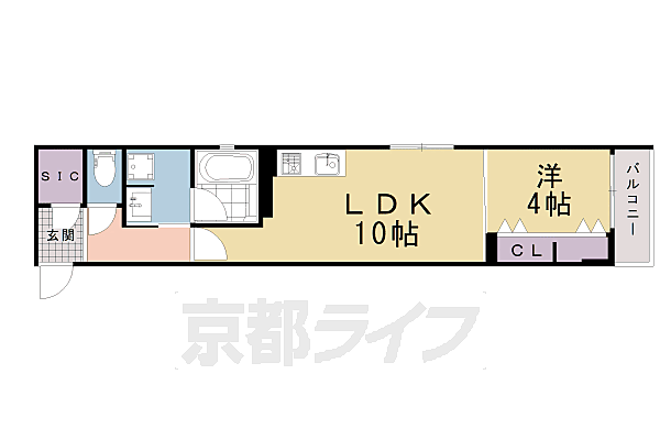 べラジオ雅び北野白梅町 303｜京都府京都市上京区西町(賃貸マンション1LDK・3階・38.32㎡)の写真 その2