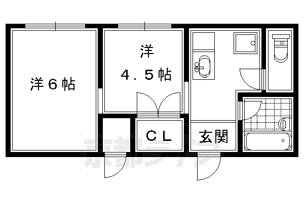 京都府京都市左京区吉田下大路町(賃貸マンション2K・1階・29.16㎡)の写真 その2