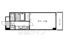 京阪本線 三条駅 徒歩2分の賃貸マンション 3階1Kの間取り