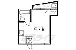 叡山電鉄叡山本線 宝ケ池駅 徒歩5分の賃貸マンション 3階1Kの間取り