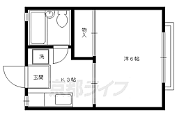叡山電鉄叡山本線 修学院駅 徒歩9分の賃貸アパート 1階1Kの間取り