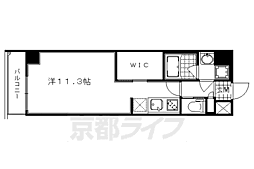 アスヴェル京都東堀川 1階ワンルームの間取り