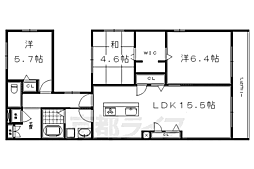 京都市営烏丸線 丸太町駅 徒歩4分の賃貸マンション 2階3LDKの間取り