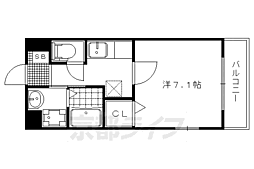 メゾン・ド・きぬかけ 2階1Kの間取り