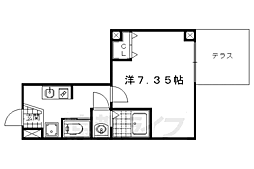 フラッティ大徳寺南 1階1Kの間取り