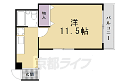 京阪本線 神宮丸太町駅 徒歩24分の賃貸マンション 3階1Kの間取り