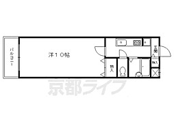 叡山電鉄叡山本線 一乗寺駅 徒歩11分の賃貸マンション 2階1Kの間取り