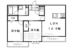 叡山電鉄叡山本線 修学院駅 徒歩3分の賃貸アパート 1階2LDKの間取り