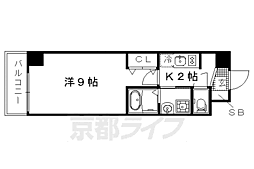 ＥＳＣＡＳＡ京都西陣 3階1Kの間取り