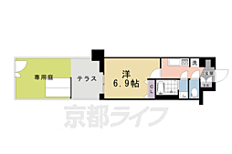 京都市上京区長門町マンション 1Kの間取図画像