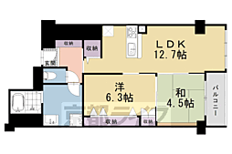 河原町スカイマンション 2LDKの間取図画像