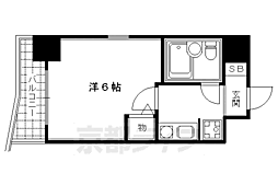 四条大宮シャトー朝日 1Kの間取図画像