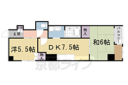ヴィラツインクル 2DKの間取図画像