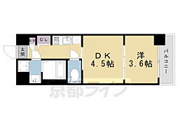 レシオス京都嵯峨野 1DKの間取図画像