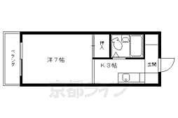 パストラル嵐山 1Kの間取図画像