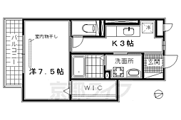 アラン・コート 1Kの間取図画像