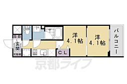 アスヴェル京都西大路SOUTH 2Kの間取図画像