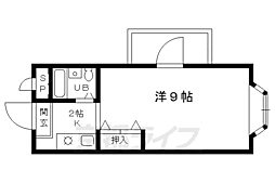 ヴィラ紫野 1Kの間取図画像
