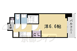 プレサンスTHEKYOTO澄華 1Kの間取図画像