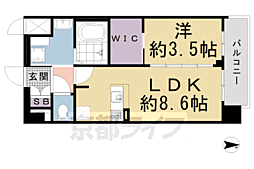 プレサンスTHEKYOTO東福寺EAST 1LDKの間取図画像