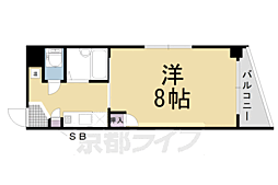 ラフィーネ四条堀川 1Kの間取図画像