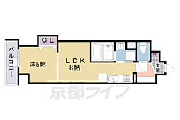 CloverResidence京都西大路 1LDKの間取図画像