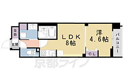 ベラジオ雅び東寺WEST 1LDKの間取図画像
