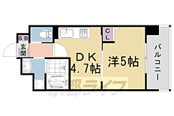 アクアプレイス京都西院 1DKの間取図画像